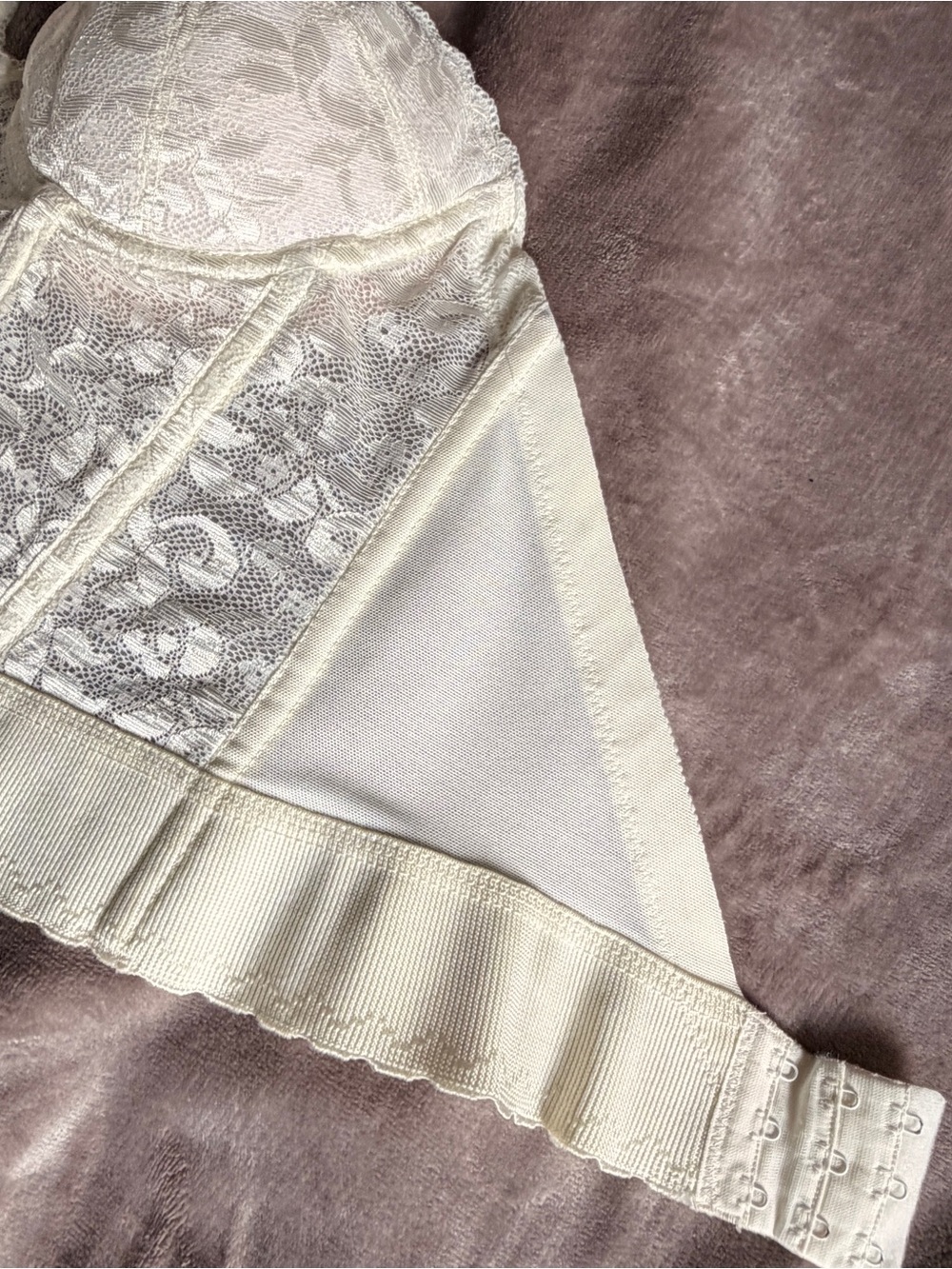 Vintage Carnival White Lace Longline Strapless Bustier Bra Corset Size 32B 32C - Picture 7 of 10